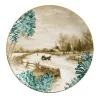 The Big White Set 2 porcelain Bread Plates with winter scene #5