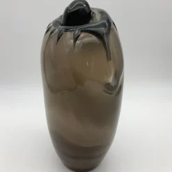 The Eye Dark Amber Vase by Toso Cristiano