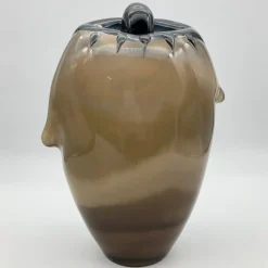 The Eye Dark Amber Vase by Toso Cristiano
