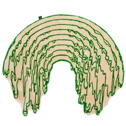 The Floor Is Lava - Deep Mint Line Shaped Rug by PLACéE