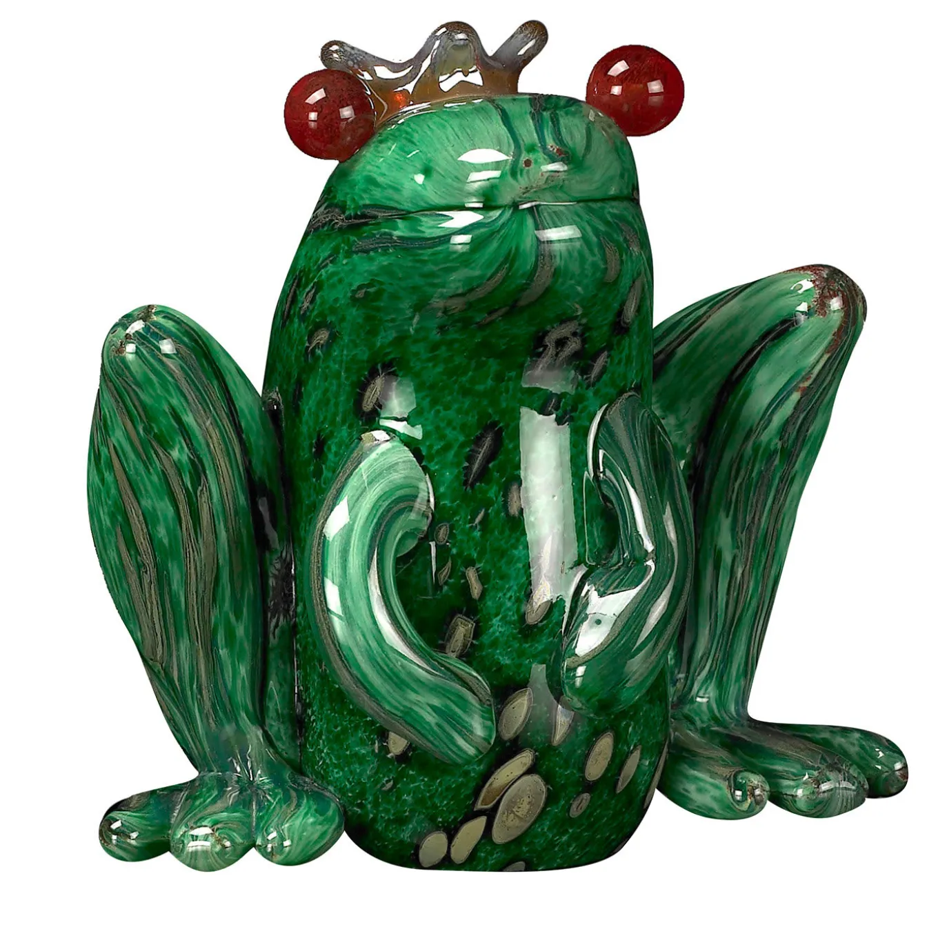 The Frog Prince Green Glass Figurine