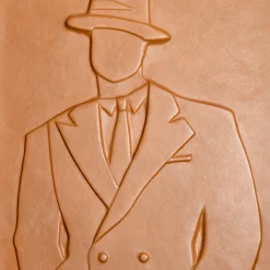 The Gentlemen Brown Leather Decorative Panel