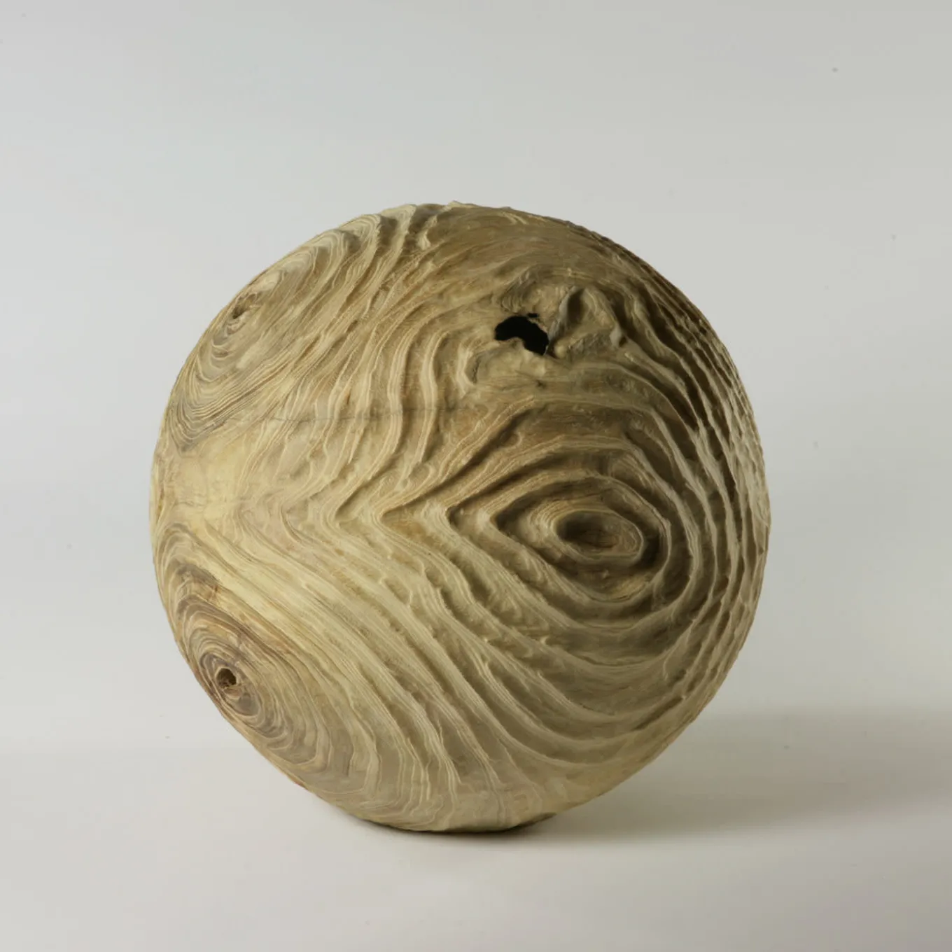 The Impossiballs Hollow Form Spherical Black Locust Sculpture