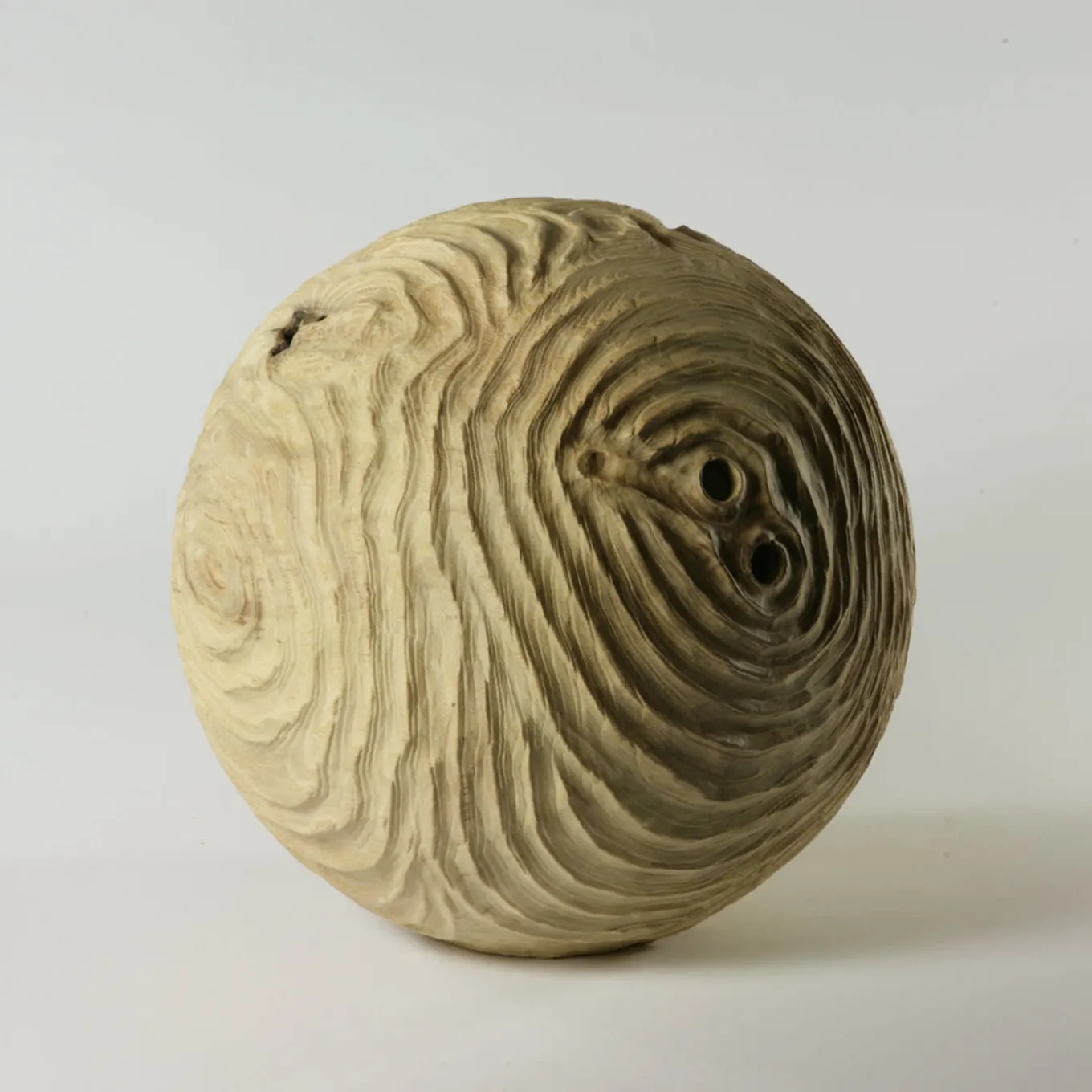 The Impossiballs Hollow Form Spherical Black Locust Sculpture