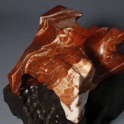 The Kiss Red & Black Marble Sculpture