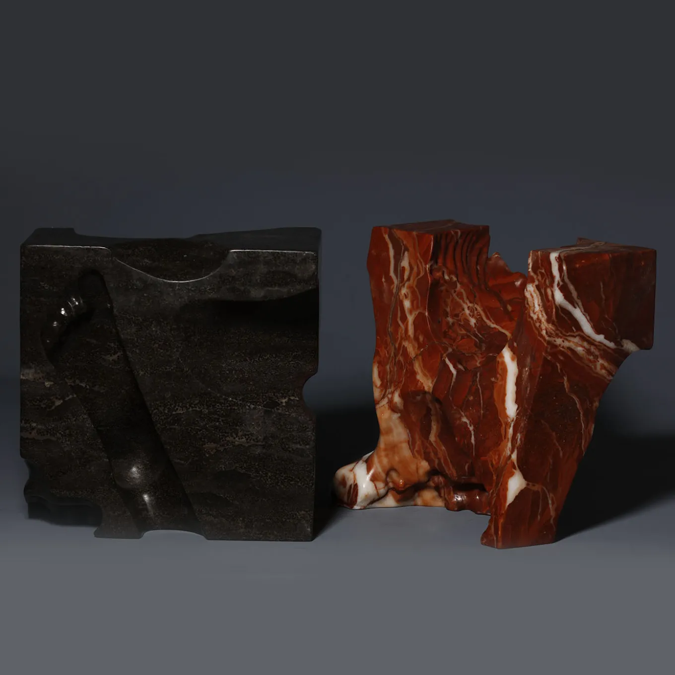 The Kiss Red & Black Marble Sculpture