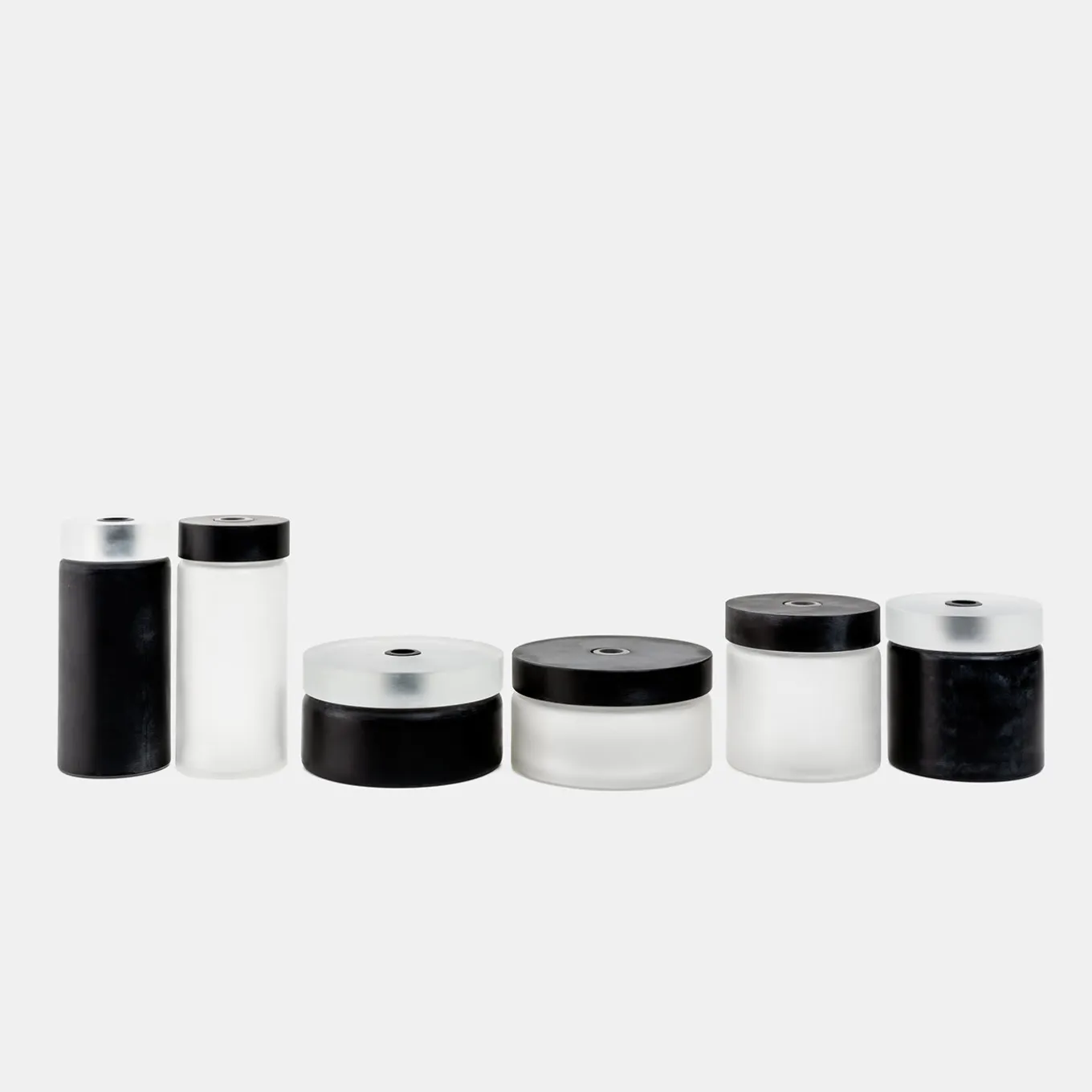 The Medium Cylinder Glass Vase in Black and White