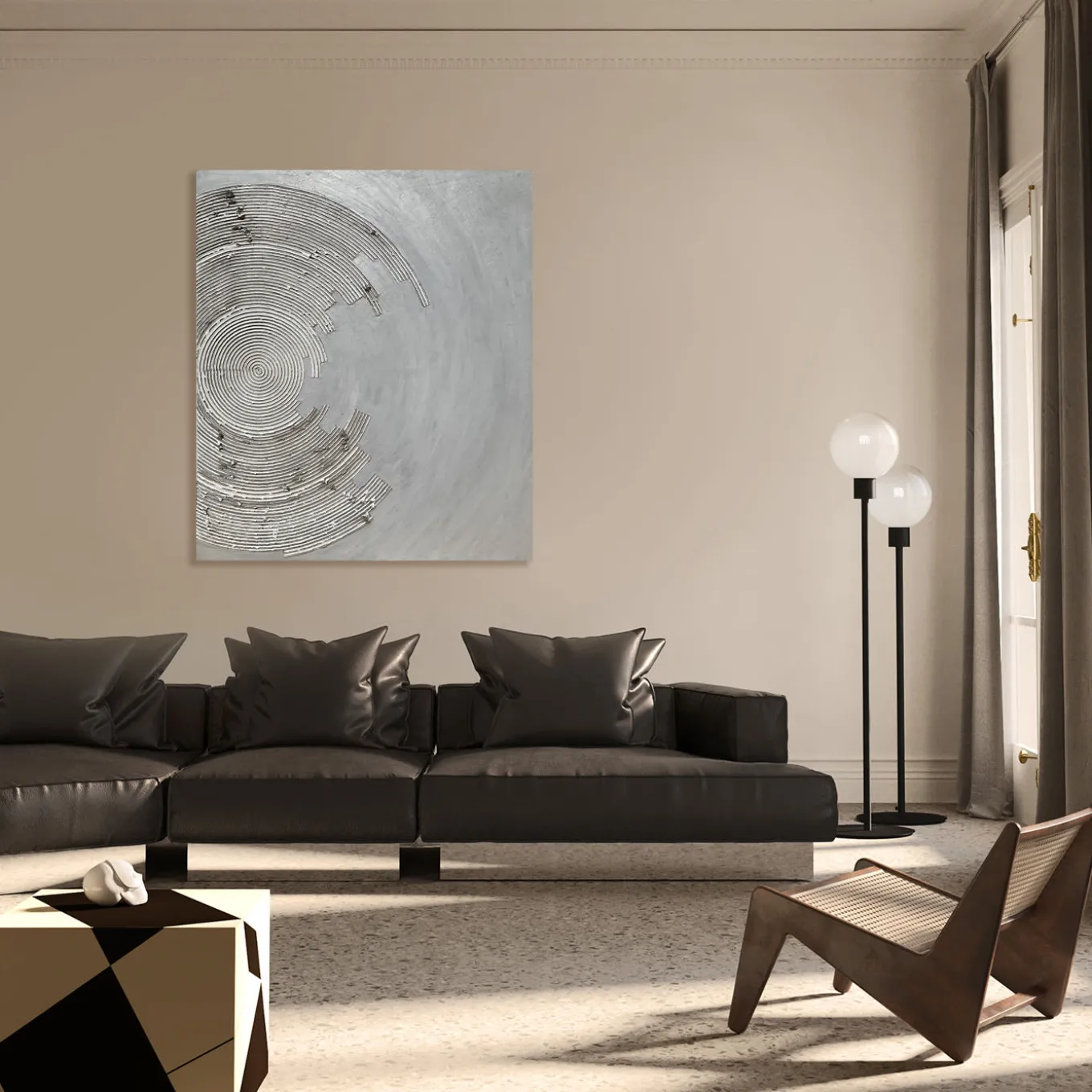 The Moon - Circles Textured Resin Painting