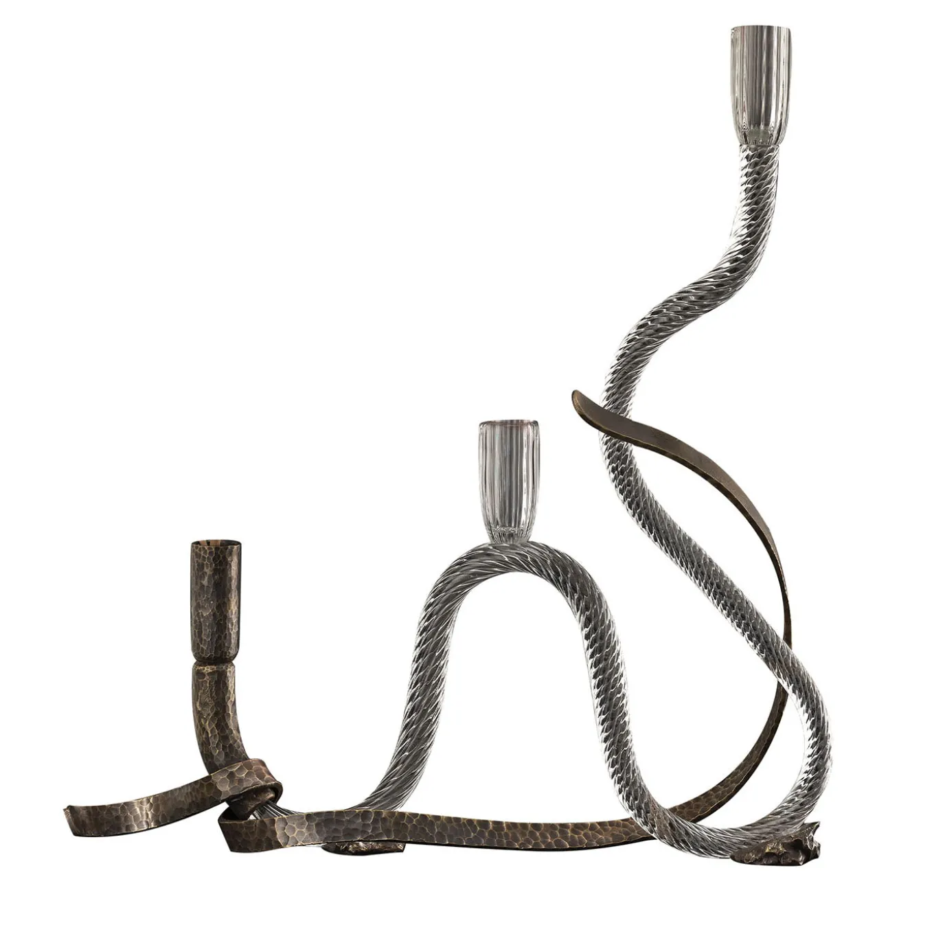 The One Curved Murano Glass Candle Holder