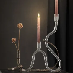 The One Curved Murano Glass Candle Holder
