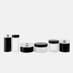 The Short Cylinder Glass Vase in Black and White