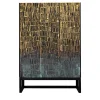 Three-Door Textured Gold Cabinet