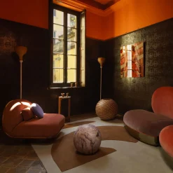 Thumb Asymmetrical Rust Armchair by Lorenza Bozzoli