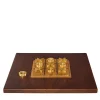 Tic Tac Toe Wood Board Game with Brass Pieces