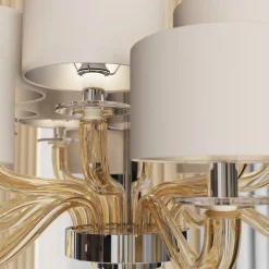 Tiepolo 12 Lights Fumè Glass Chandelier