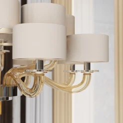 Tiepolo 12 Lights Fumè Glass Chandelier