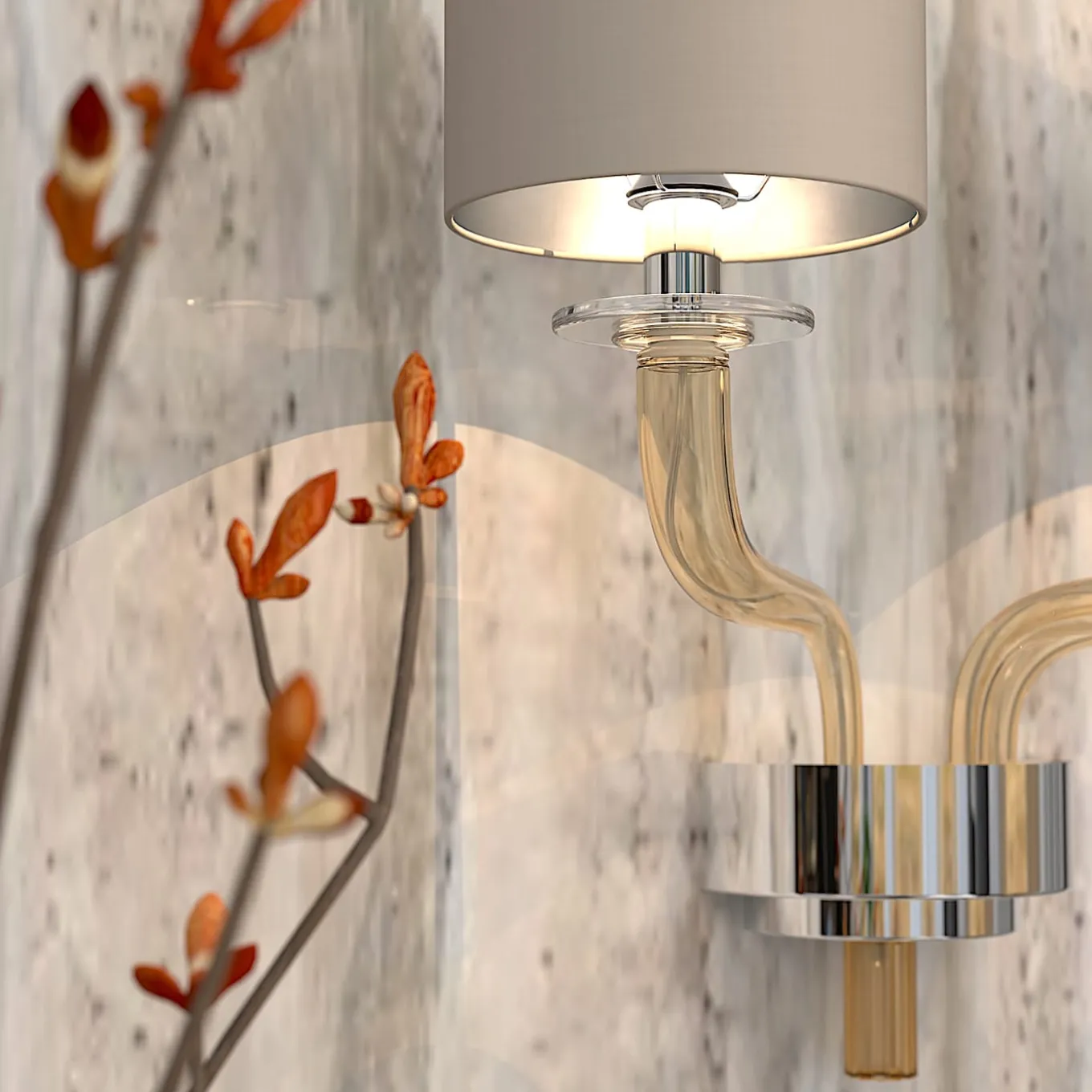 Tiepolo 3-light Fumè Murano Glass Applique