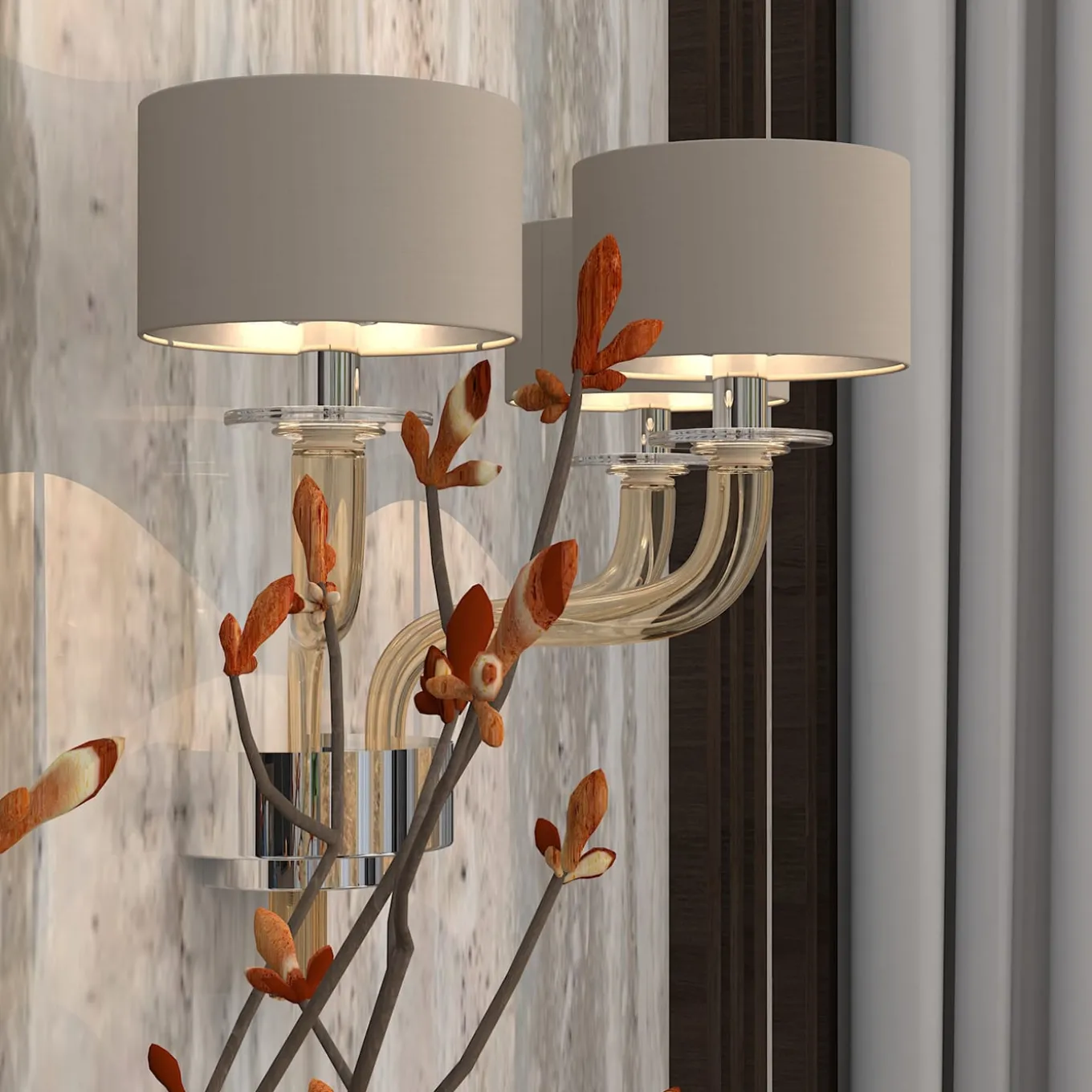 Tiepolo 3-light Fumè Murano Glass Applique