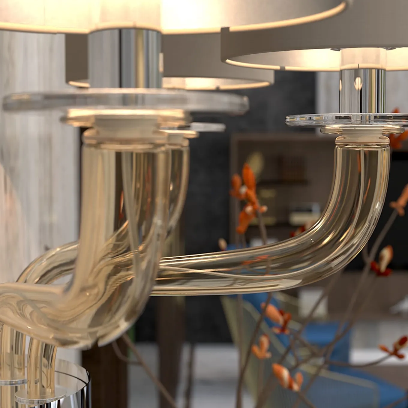 Tiepolo 3-light Fumè Murano Glass Applique