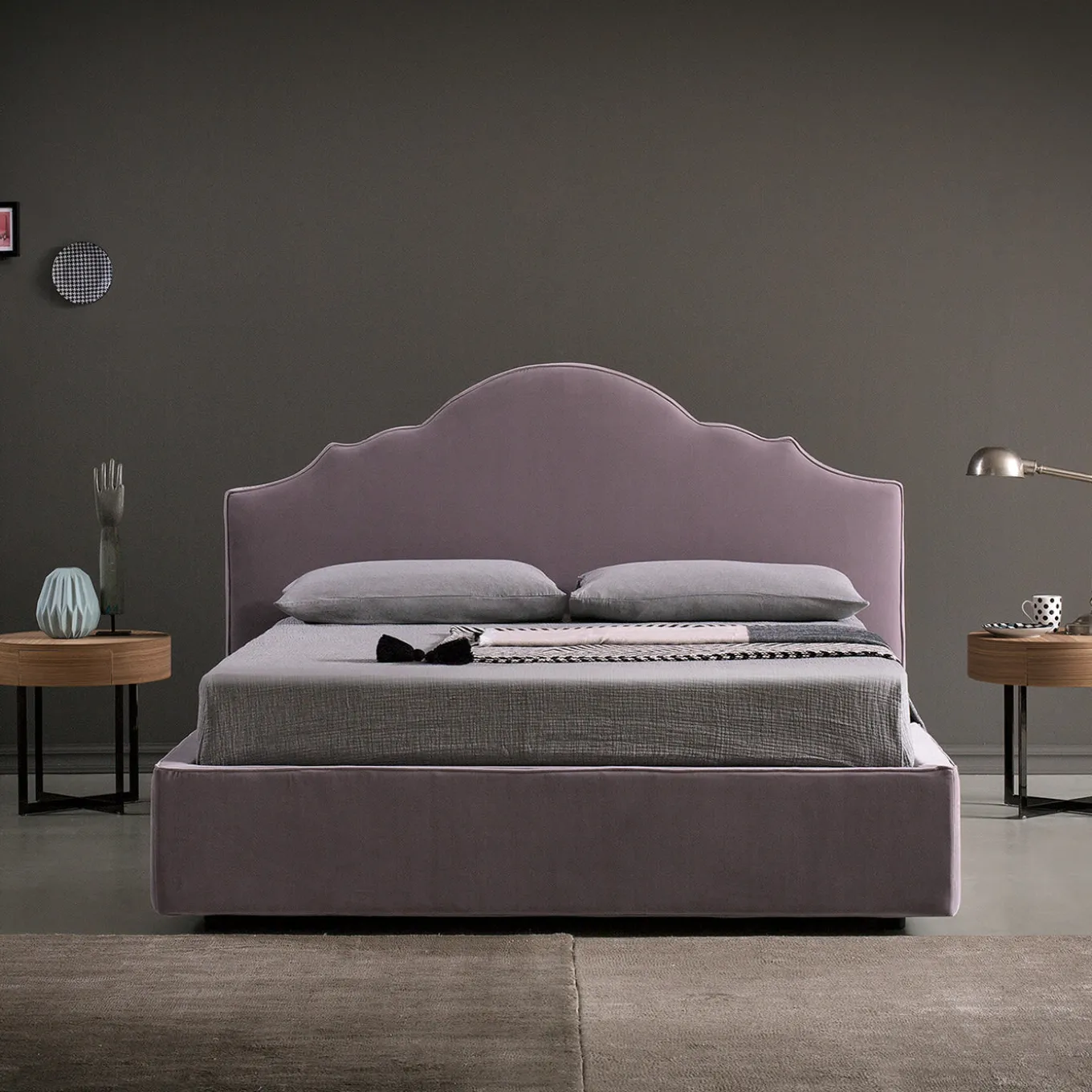 Tiffany Taupe Double Bed