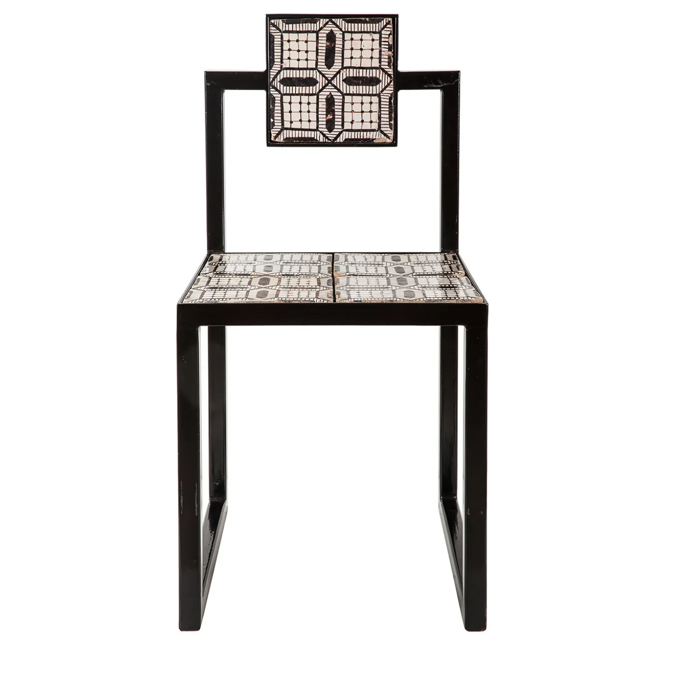 Tiles Outdoor Square Iron Chair