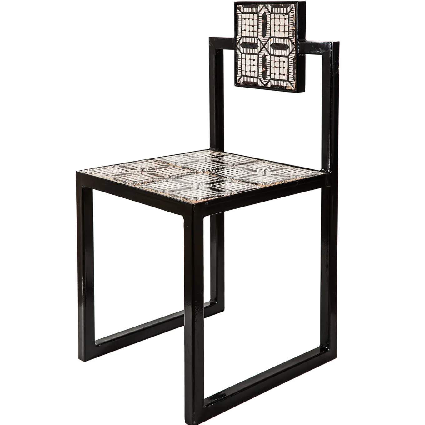 Tiles Outdoor Square Iron Chair