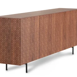 Tiles Walnut 4-Door Sideboard