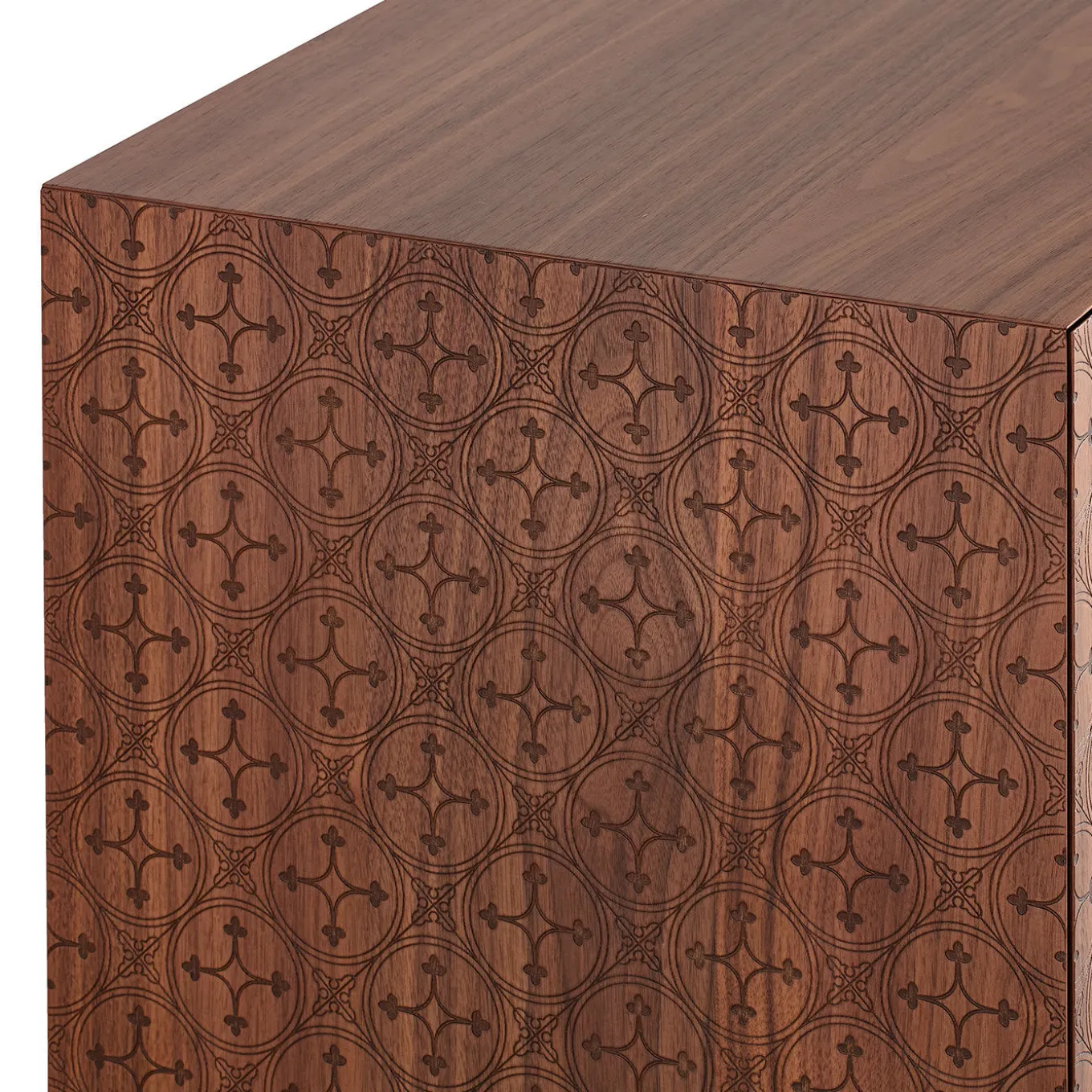 Tiles Walnut 4-Door Sideboard
