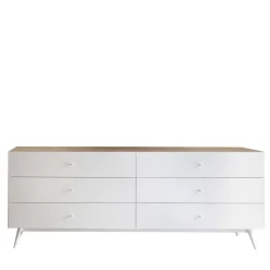 Tiles White 6-Drawer Dresser