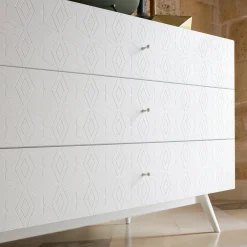 Tiles White 6-Drawer Dresser