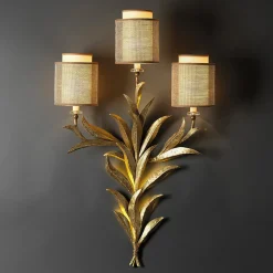 Timeless Gold Leaf Wall Sconce