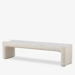 Tinia Beige Travertine Stone outdoor Bench