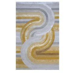 Tinted Tango Dark Amber Gold & White Hand Tufted Rug