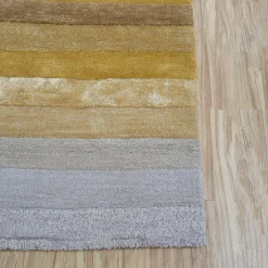 Tinted Tango Dark Amber Gold & White Hand Tufted Rug