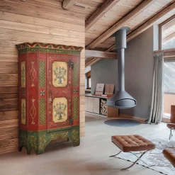 Tirolesi '700 Baroque Tyrolean Polychrome Wardrobe