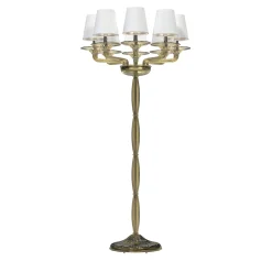 Tiziano 8-light Fumè Murano Glass Floor Lamp