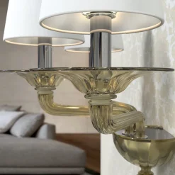 Tiziano 3-light Fumè Murano Glass Wall Sconce