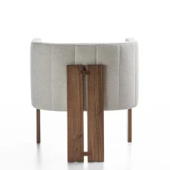 Tofane White & Walnut Armchair