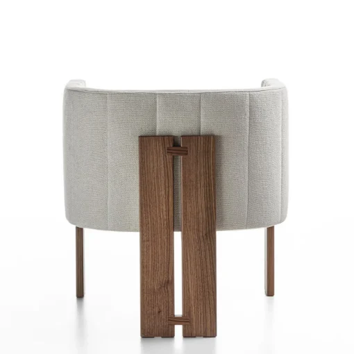 Tofane White & Walnut Armchair
