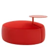TOMMY red medium pouf WITH table by Basaglia + Rota Nodari