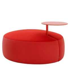 TOMMY red medium pouf WITH table by Basaglia + Rota Nodari