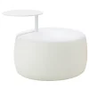 TOMMY white small pouf WITH table by Basaglia + Rota Nodari