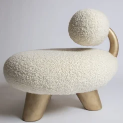 Tomyris Three-Legged White Armchair