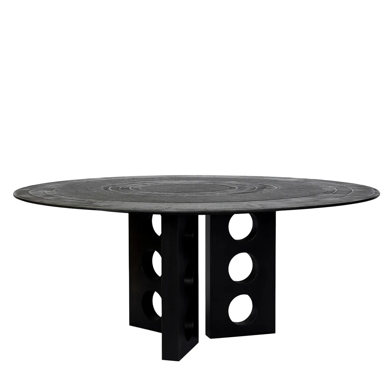 Total Black Circular Dining Table