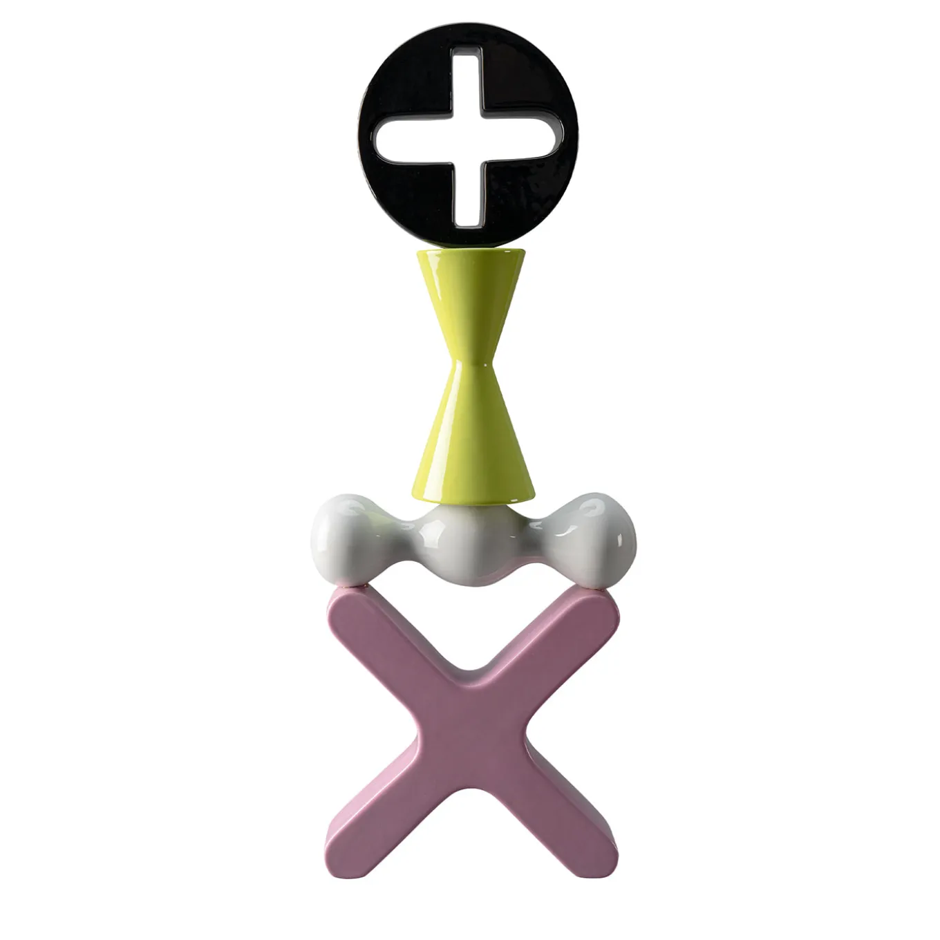 Totem Black Green White and Pink Decorative Sculpture by Karim Rashid