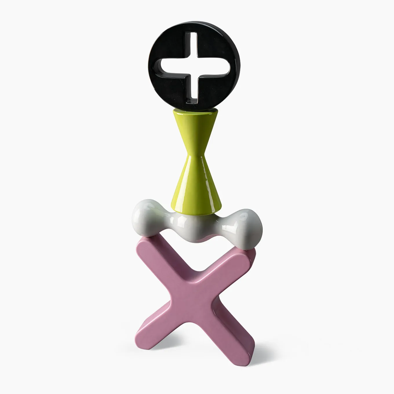 Totem Black Green White and Pink Decorative Sculpture by Karim Rashid