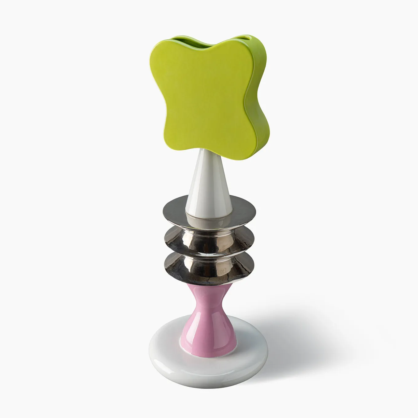 Totem Green White and Pink Decorative Sculpture by Karim Rashid