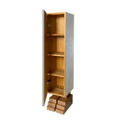 Totem Maya Stucco Gray-Plastered Cabinet by Pietro Meccani