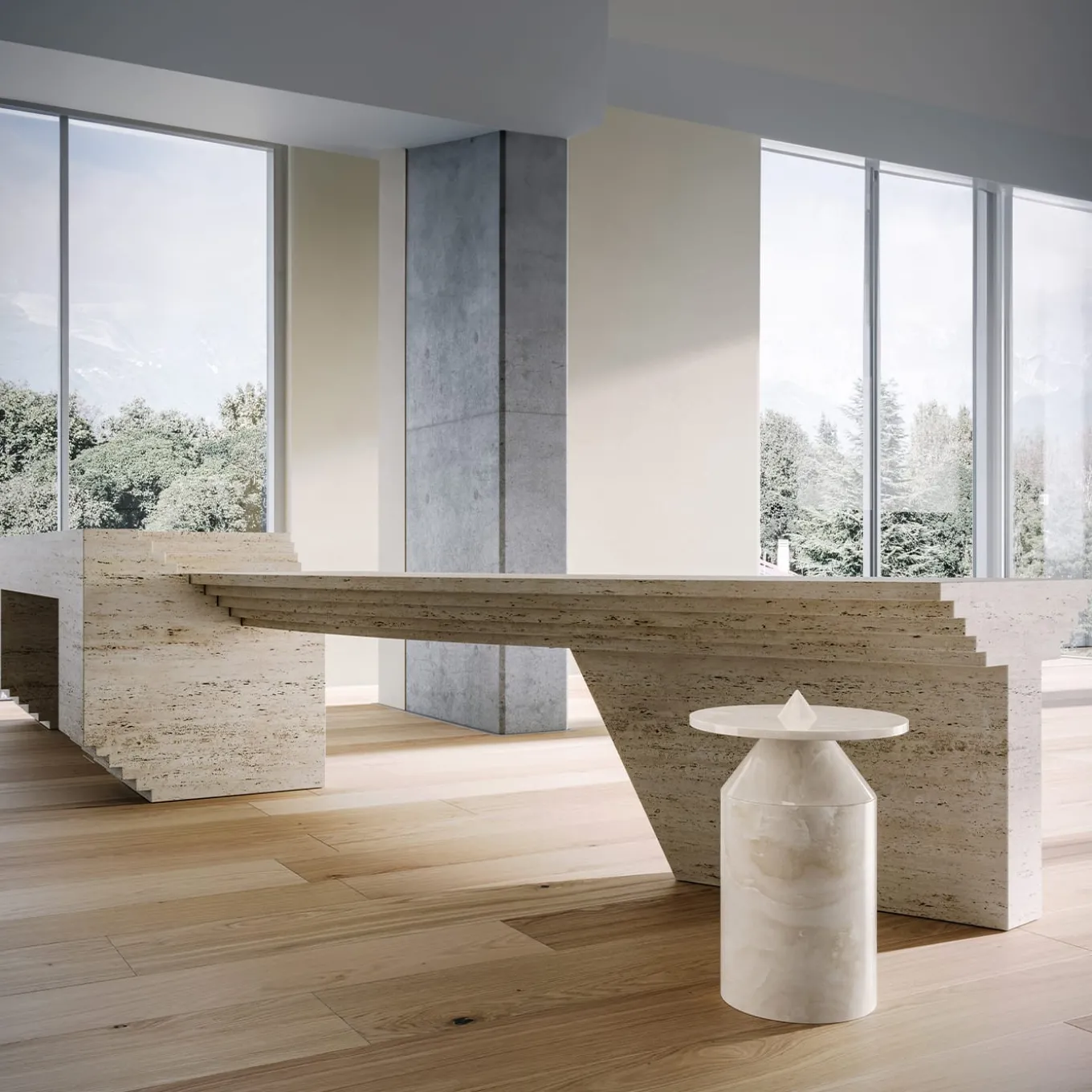 Totem Onyx Coffee Table by Karen Chekerdjian