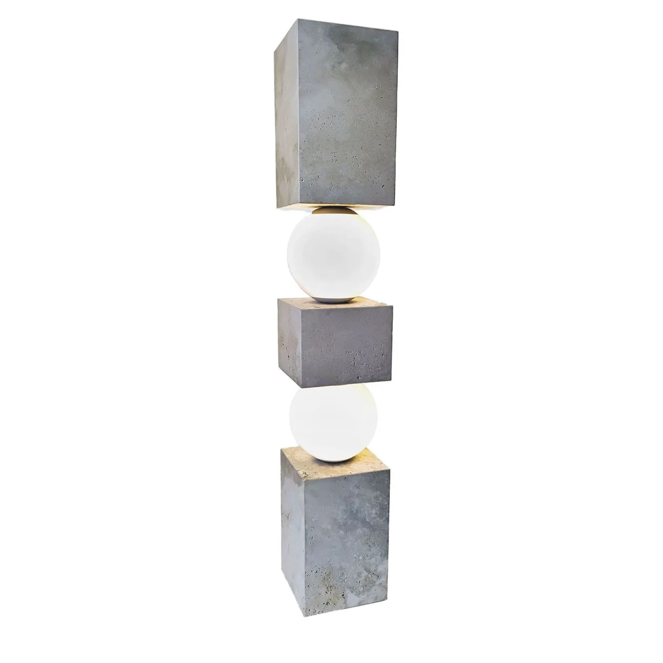 Totem Travertine Marble Floor Lamp